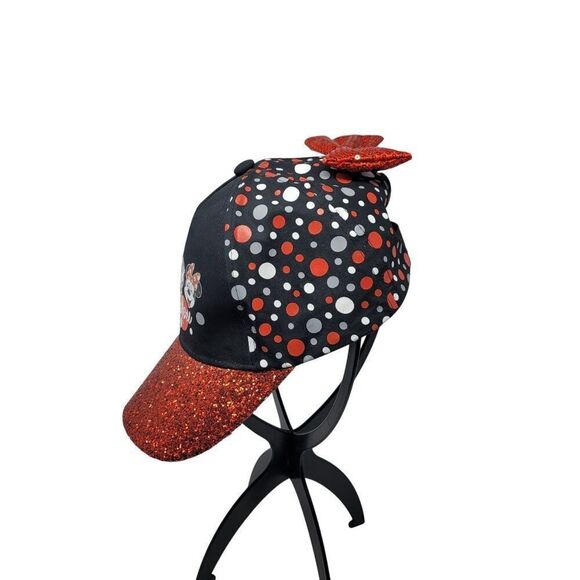Disney Parks Minnie Mouse Alway‎ Be You Glitter Brim Sequin Bow Hat Baseball Cap - Picture 7 of 8